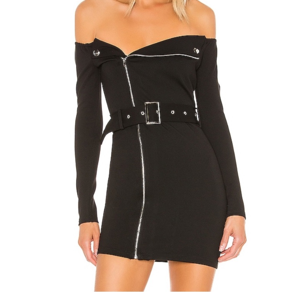 NWOT Superdown Moto Zip Mini Dress
